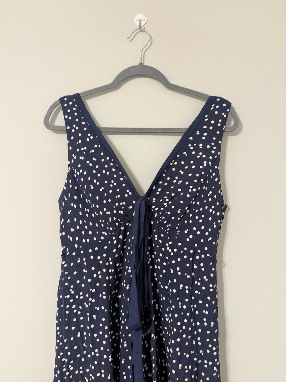 Anthropologie HD in Paris Tallulah Polka Dot Navy Wide Leg Jumpsuit - Picture 5 of 9